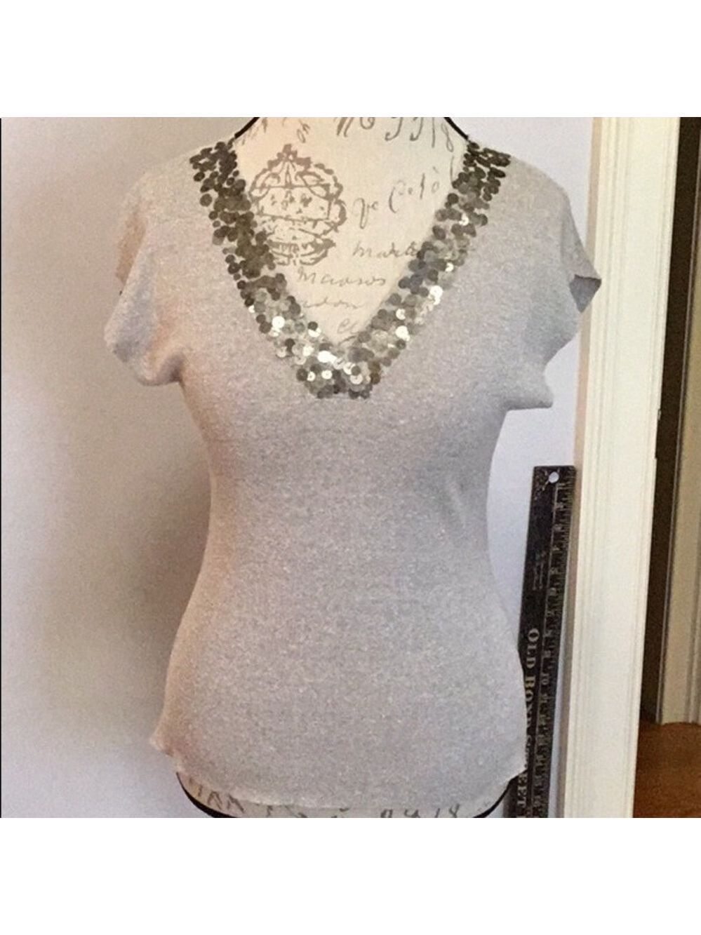 VENINI Sequin-Neck Sweater in Beige Linen-Blend by Venini